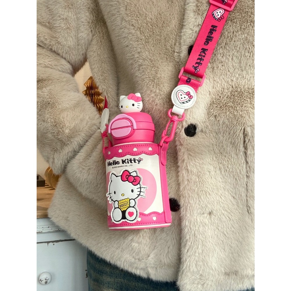 【杯具熊】正版 三麗鷗 開口笑雙飲杯款式 HELLO KITTY 保溫杯 保溫瓶 水杯 水壺 600ml 韓國品牌 送禮-規格圖5