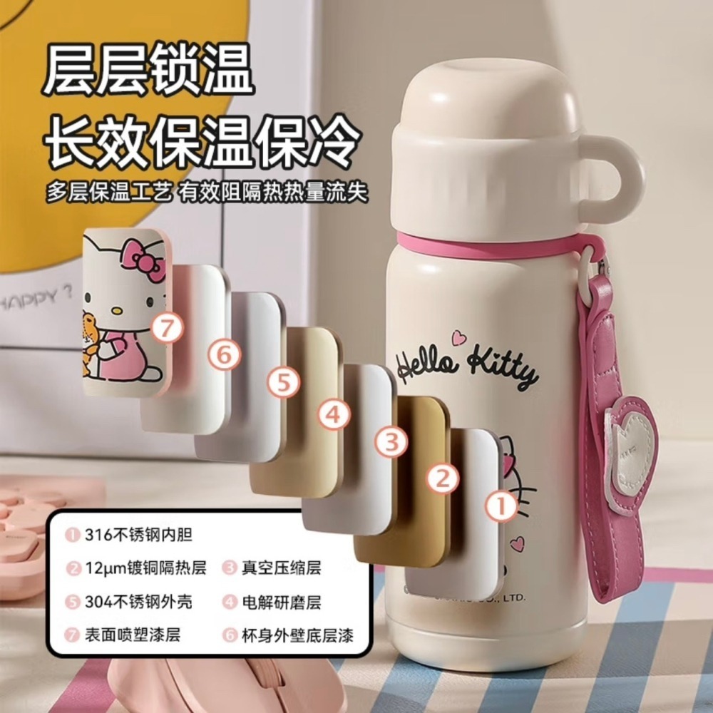 【杯具熊】正版 三麗鷗 保溫杯款式 HELLO KITTY 保溫杯 保溫瓶 水杯 水壺 500ml 韓國品牌 送禮-細節圖2