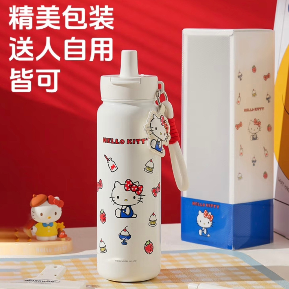 【杯具熊】正版 三麗鷗 吸管保溫杯款式 HELLO KITTY 保溫杯 保溫瓶 水杯 水壺 780ml 韓國品牌 送禮-細節圖5