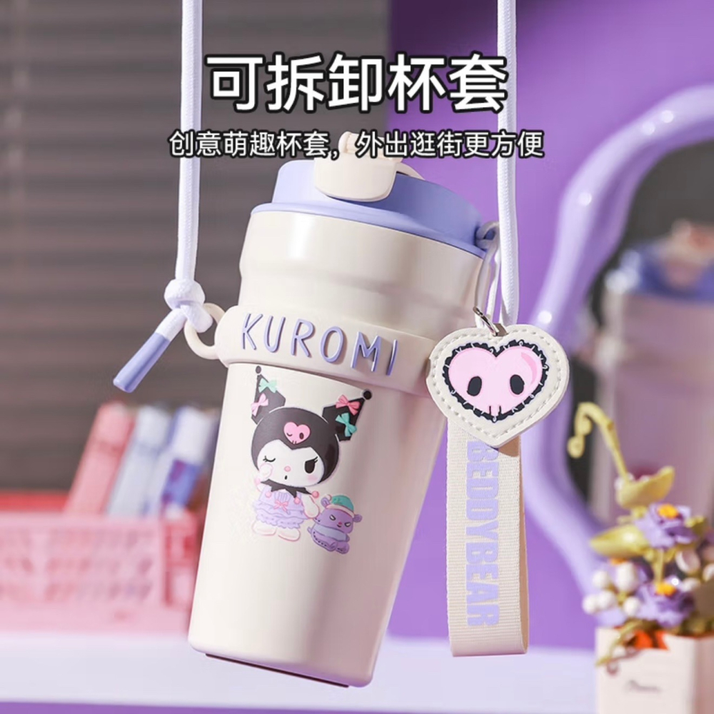 【杯具熊】正版 三麗鷗 心氣咖啡杯款式 庫洛米 保溫杯 保溫瓶 水杯 水壺 500ml 韓國品牌 送禮-細節圖2