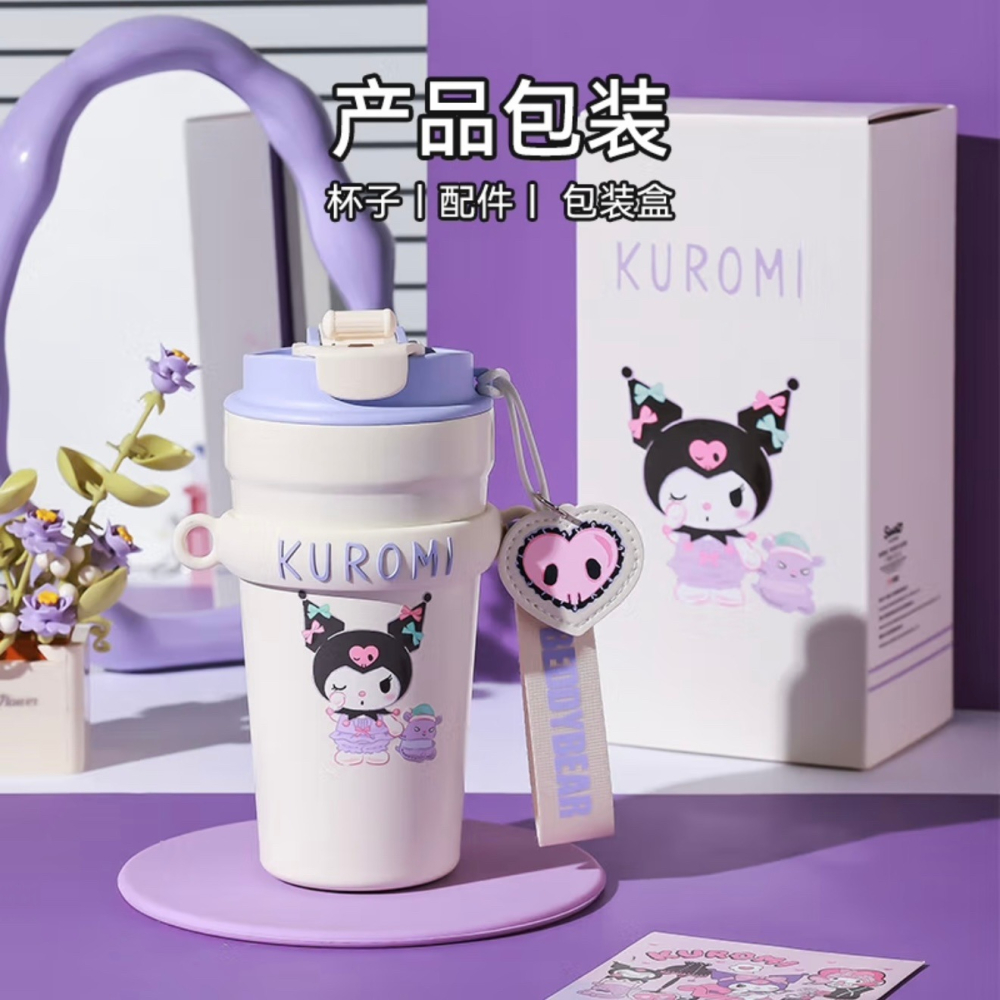 【杯具熊】正版 三麗鷗 心氣咖啡杯款式 庫洛米 保溫杯 保溫瓶 水杯 水壺 500ml 韓國品牌 送禮-細節圖5
