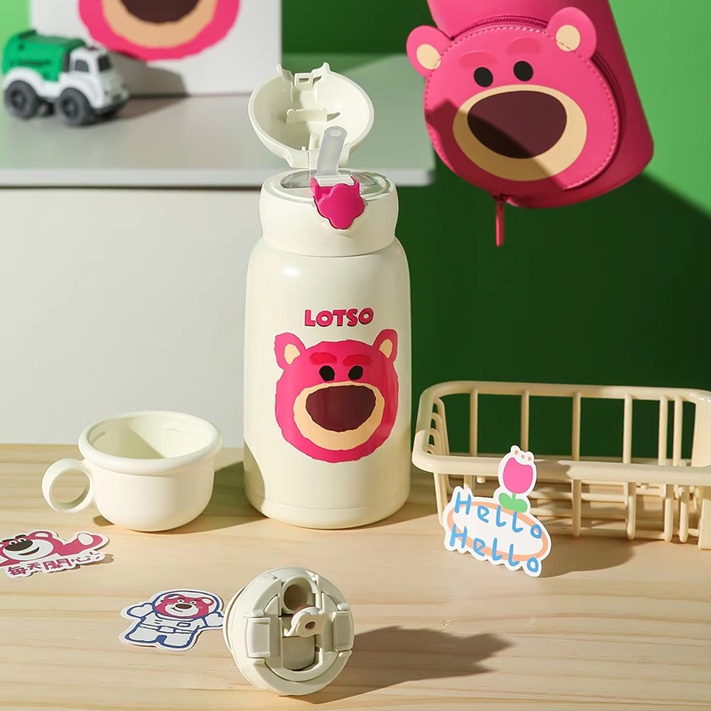 【杯具熊】正版 迪士尼 保溫兒童杯款式 草莓熊 保溫杯 保溫瓶 水杯 水壺 630ml 韓國品牌 送禮-細節圖2