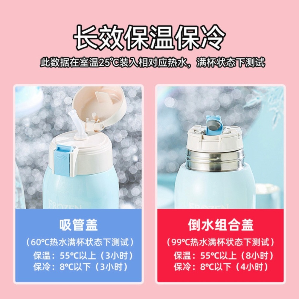 【杯具熊】正版 迪士尼 復古兒童杯款式 艾莎公主 保溫杯 保溫瓶 水杯 水壺 600ml 韓國品牌 送禮-細節圖4