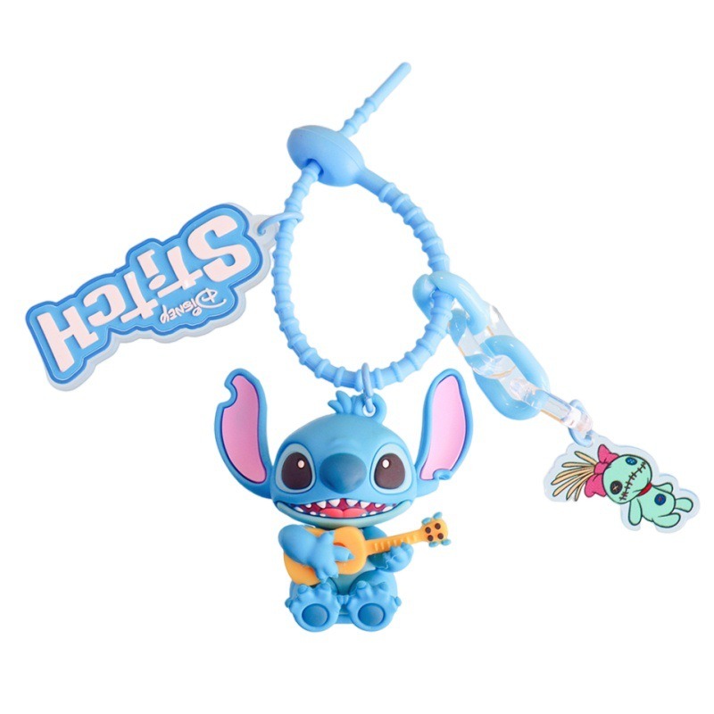 【冉紅】正版 迪士尼 史迪奇菠萝音乐挂件 公仔书包钥匙扣 包包挂饰 史迪仔玩偶 送禮-細節圖5