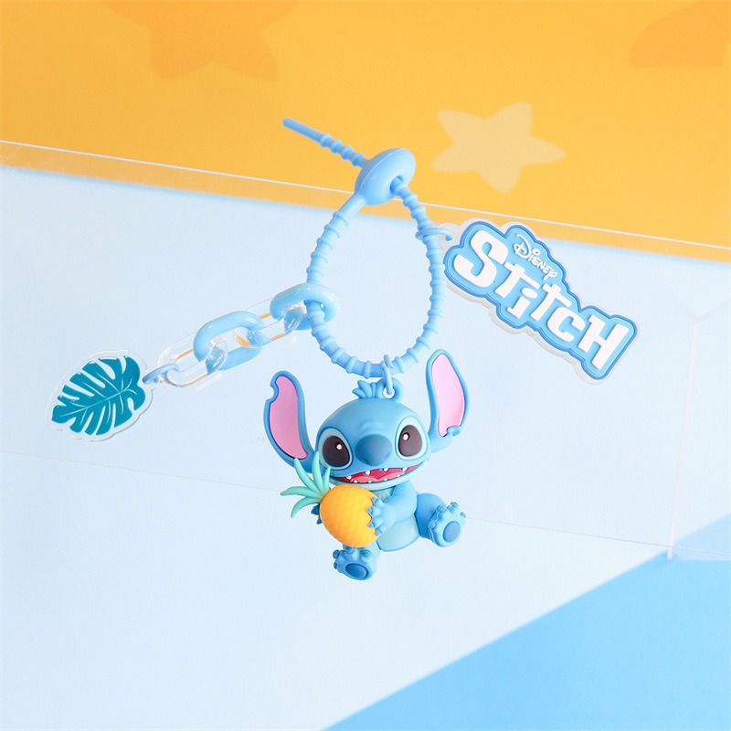 【冉紅】正版 迪士尼 史迪奇菠萝音乐挂件 公仔书包钥匙扣 包包挂饰 史迪仔玩偶 送禮-規格圖5