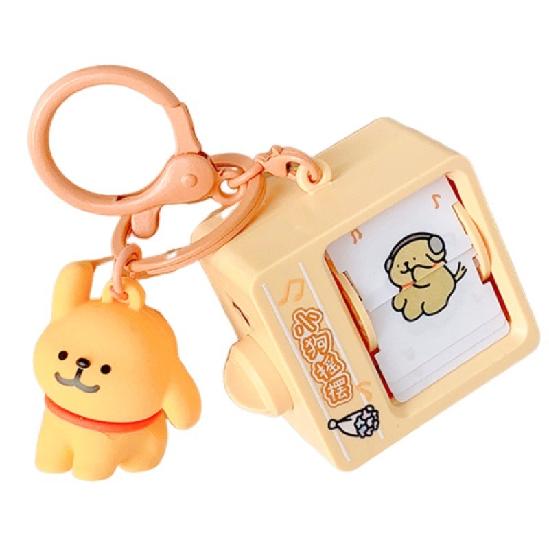 【冉紅】正版 線條小狗 翻翻动画機系列 卡通鑰匙扣 情侣包包掛件 学生可爱掛飾 送禮-規格圖5