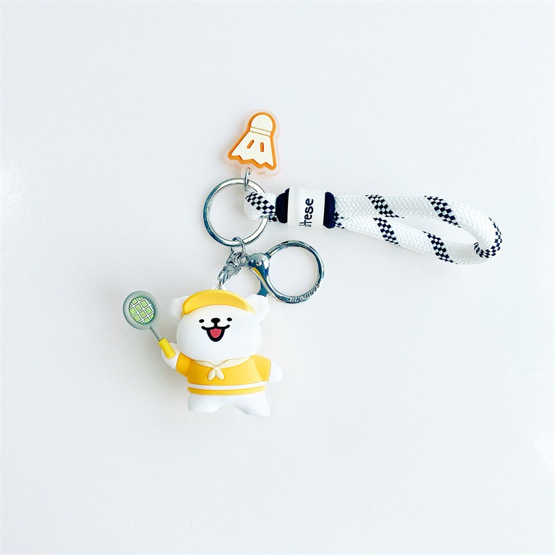 【冉紅】正版 線條小狗 运动会包包掛件 情侣汽車鑰匙扣 吊飾 掛件 送禮-規格圖5