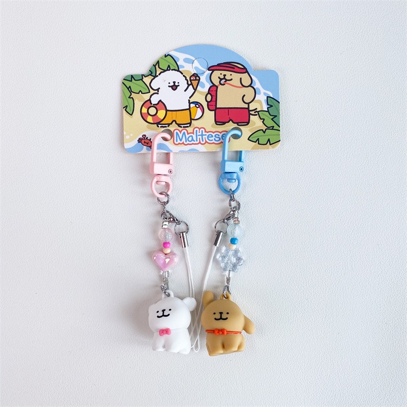 【冉紅】正版 線條小狗 萌趣对装贴贴系列 鑰匙扣 掛件 书包掛飾 鑰匙鏈 吊飾 送禮-規格圖5