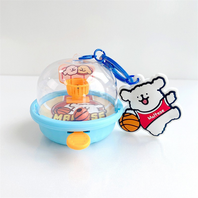 【冉紅】正版 線條小狗 投篮机鑰匙扣 掛件 解压玩具跳舞狗狗翻页機 鑰匙链 吊飾 送禮-規格圖5