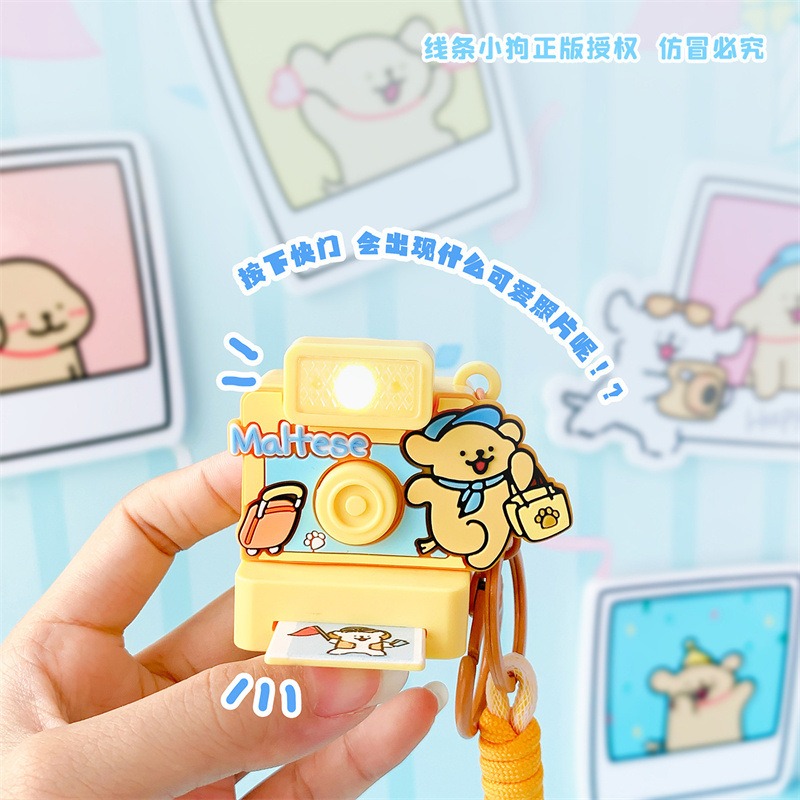 線條小狗拍立得-黄色