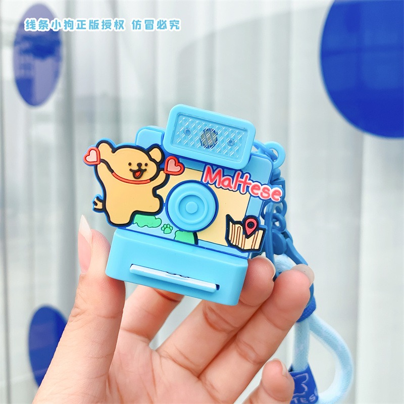 線條小狗拍立得-蓝色