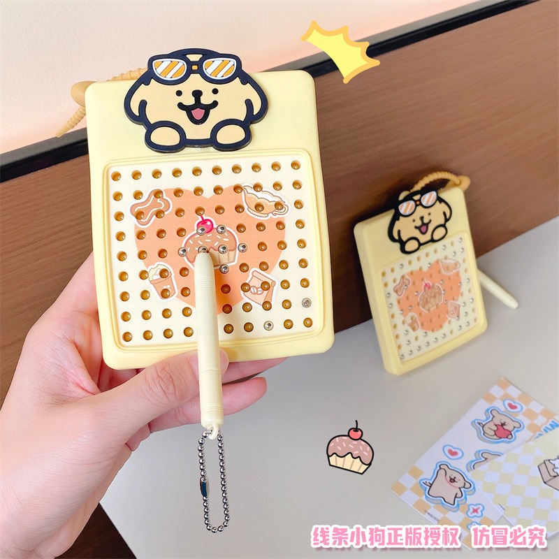【冉紅】正版 線條小狗 解压磁吸钢珠画板鑰匙扣 磁吸板系列 创意鑰匙扣 可爱鑰匙链 掛饰 吊飾 送禮-細節圖3