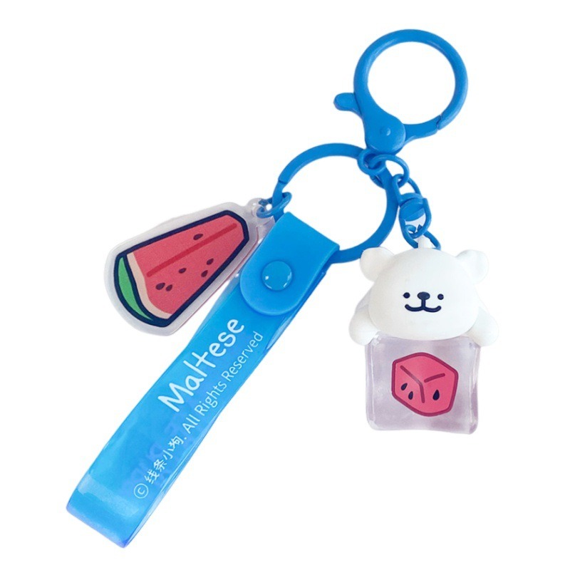 【冉紅】正版 線條小狗 冰块款鑰匙扣 书包掛件 迷你可爱配飾 卡通呆萌狗狗情侣掛件 吊飾 送禮-細節圖5