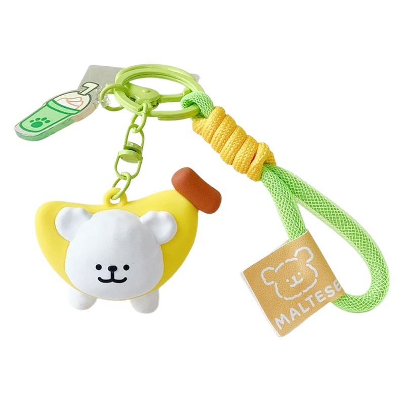 【冉紅】正版 TheGreenParty線條小狗 水果头套掛件 可爱卡通书包包掛飾 汽車鑰匙扣 吊飾 送禮-細節圖5