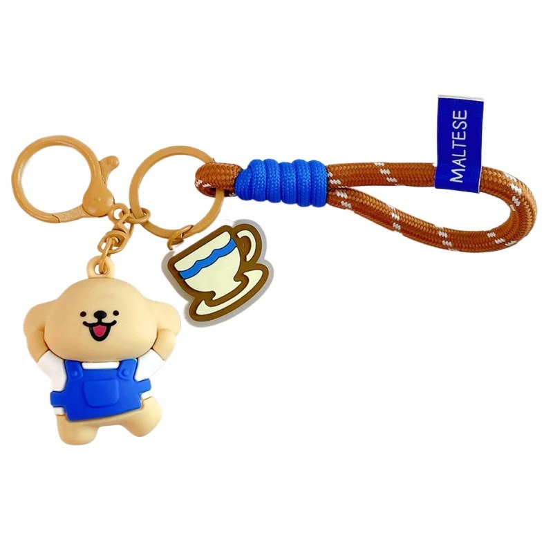 【冉紅】正版 線條小狗 烘培屋系列 创意鑰匙扣 新款情侣鑰匙扣 可爱小掛件 包包掛飾 吊飾 送禮-細節圖5