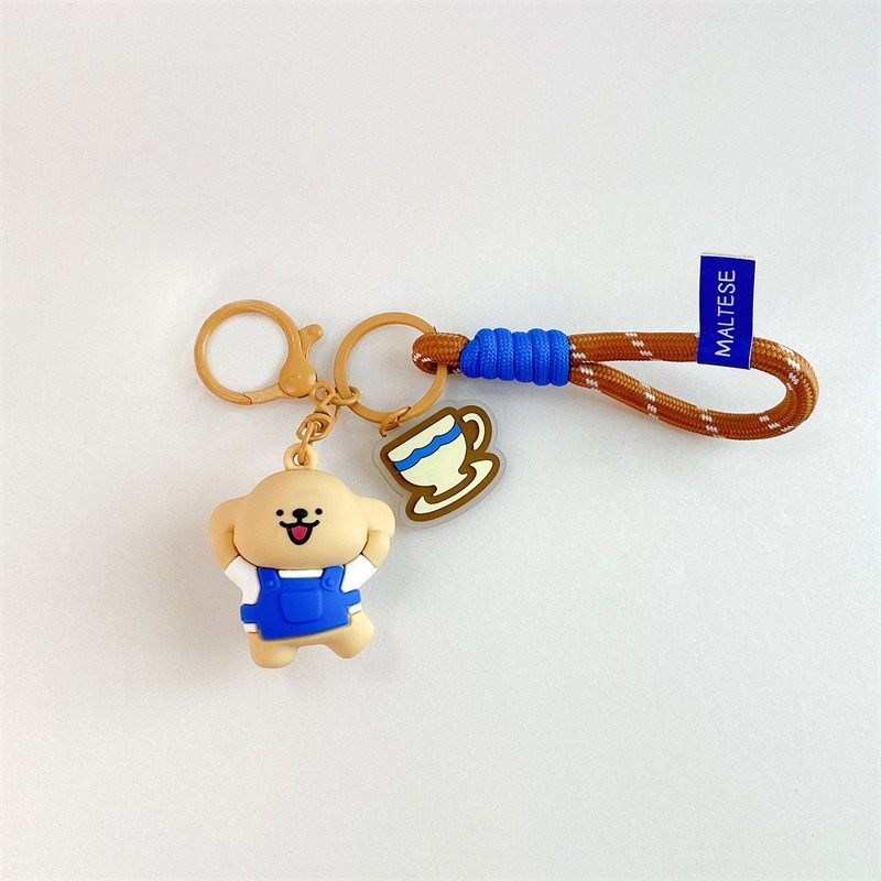 【冉紅】正版 線條小狗 烘培屋系列 创意鑰匙扣 新款情侣鑰匙扣 可爱小掛件 包包掛飾 吊飾 送禮-規格圖5