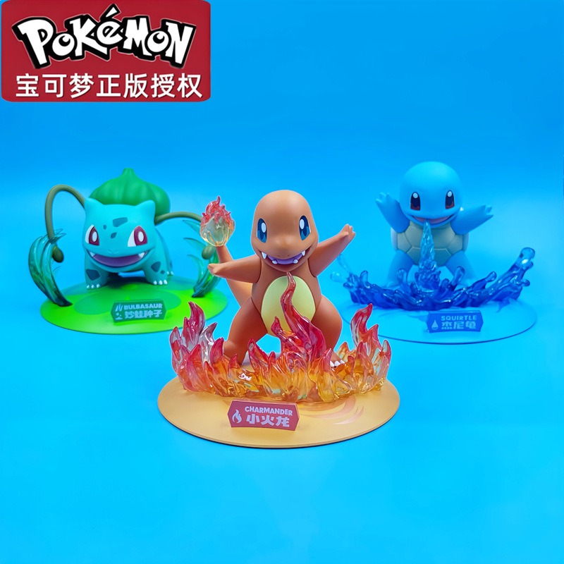【冉紅】正版 寶可夢 初代 小火龍 傑尼龜 妙蛙種子 公仔 擺件 送禮-細節圖2