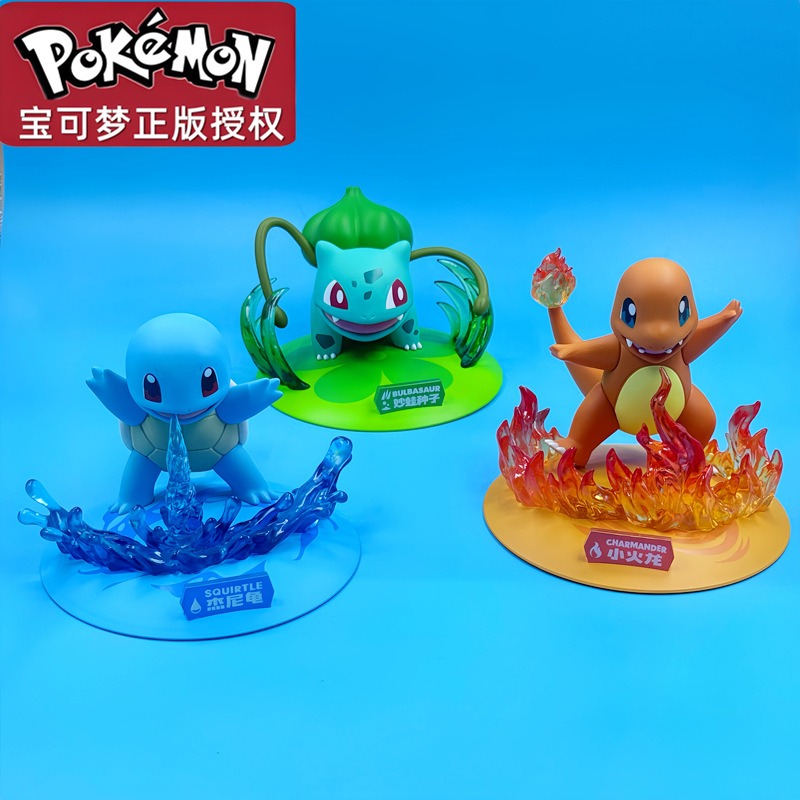 【冉紅】正版 寶可夢 初代 小火龍 傑尼龜 妙蛙種子 公仔 擺件 送禮-細節圖3