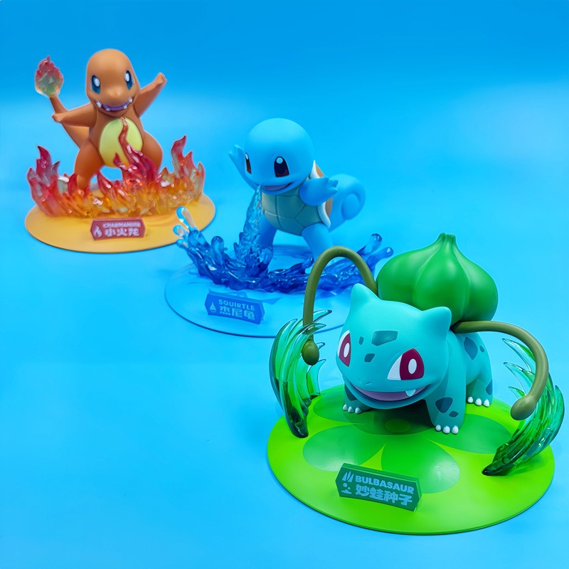 【冉紅】正版 寶可夢 初代 小火龍 傑尼龜 妙蛙種子 公仔 擺件 送禮-細節圖4