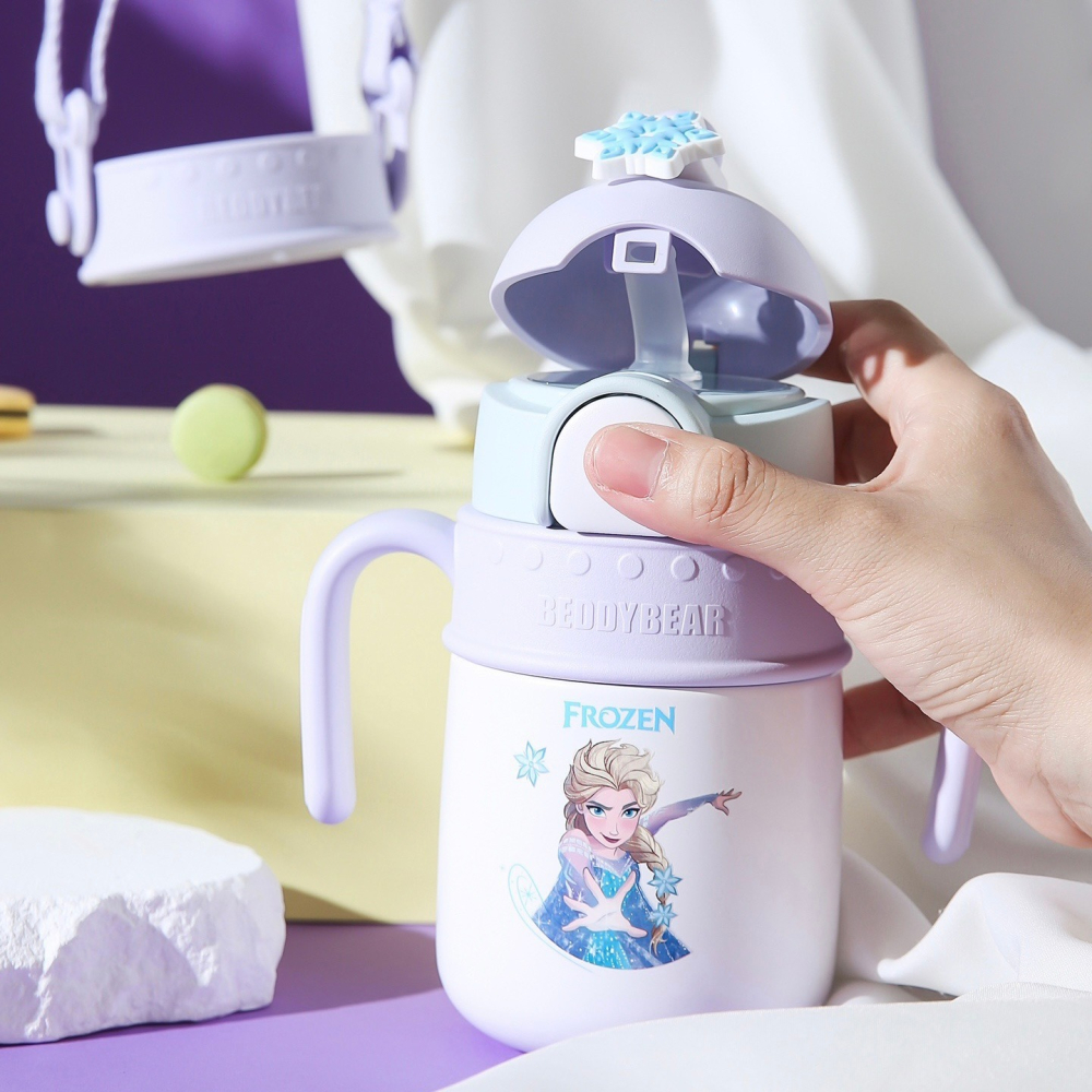 【杯具熊】正版 迪士尼 火箭保溫學飲杯款式 艾莎公主 保溫杯 保溫瓶 水杯 水壺 400ml 韓國品牌 送禮-細節圖2