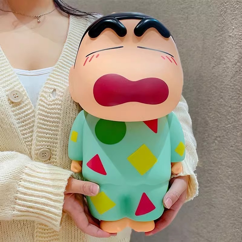 【超逗熊】正版現貨 蜡笔小新 大号桌面摆件 客厅玄关装饰品 儿童可爱创意公仔存钱罐 送禮-細節圖3