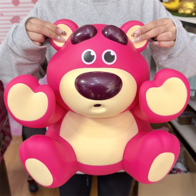 【冉紅】正版 名创优品 迪士尼 草莓熊储存罐 玩偶擺件 存钱罐 送礼-細節圖4