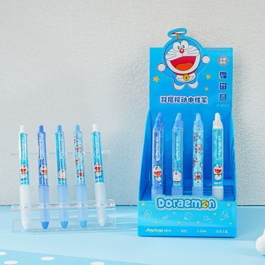【Joytop悦木】哆啦A梦-双层短款按动中性笔插盒装 黑色筆芯 筆頭0.5mm 卡通按动中性笔 送禮-規格圖4