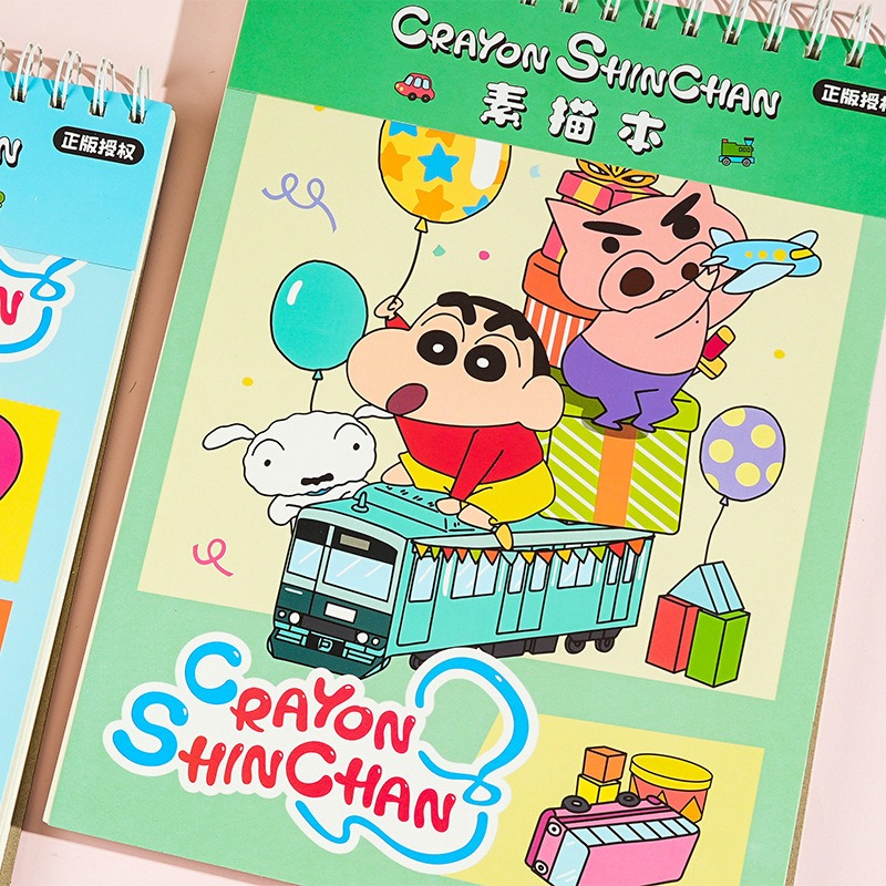 【Joytop悦木】蠟筆小新 快乐小新-素描本A4 美术生图画本 儿童涂鸦素描纸 送禮-細節圖3