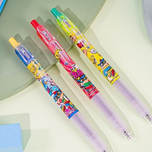 【Joytop悦木】蠟筆小新超人系列-按动中性笔插盒装 筆頭0.5 高颜值卡通中性笔 送禮-細節圖5