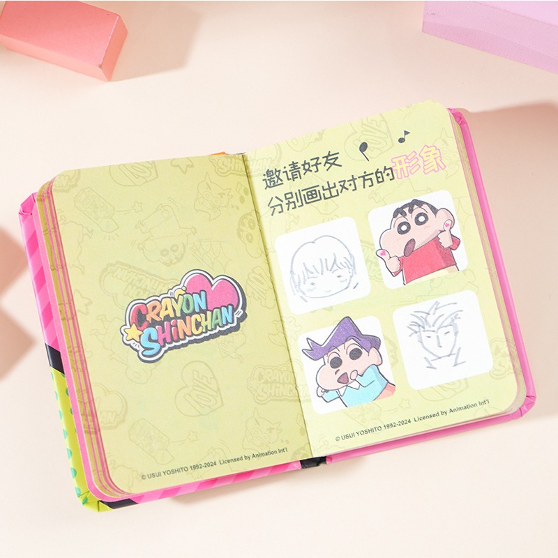 【Joytop悦木】蠟筆小新 漫画系列-趣玩转转本 解压彩色学生亚克力本子 送禮-細節圖3