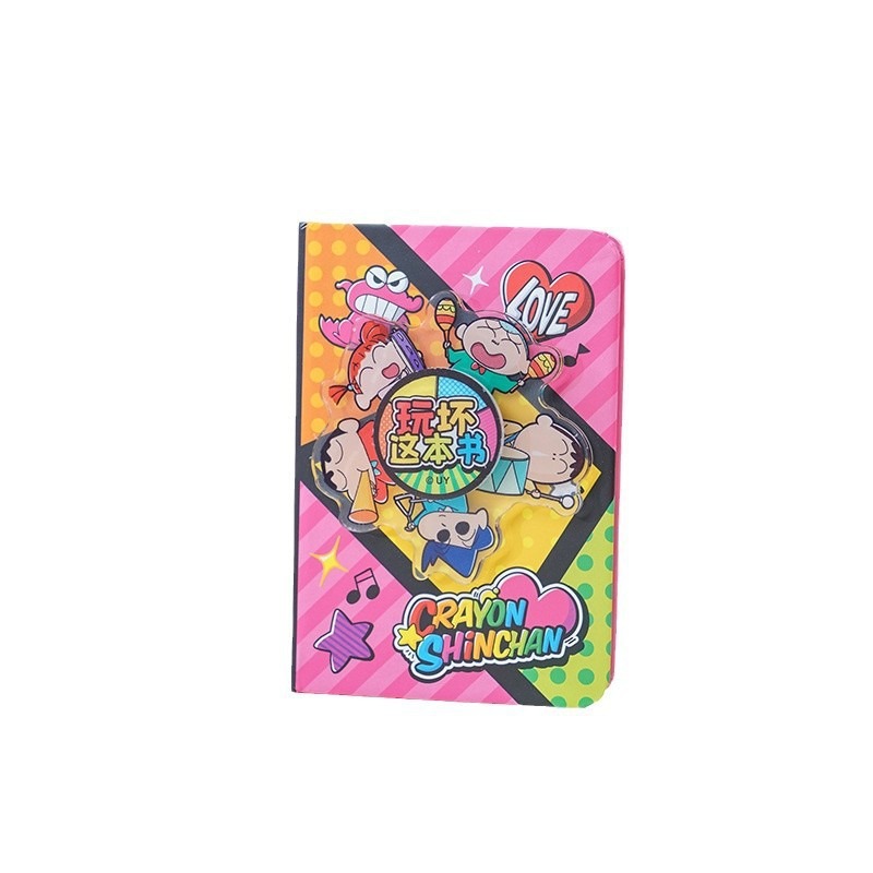 【Joytop悦木】蠟筆小新 漫画系列-趣玩转转本 解压彩色学生亚克力本子 送禮-細節圖5