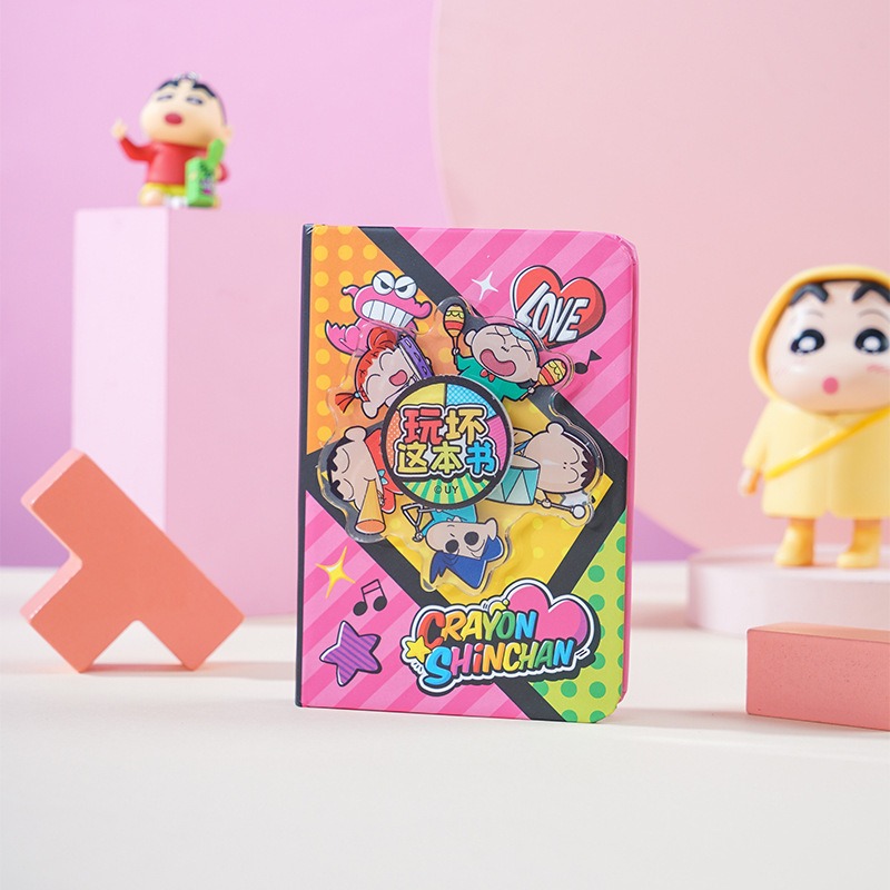 【Joytop悦木】蠟筆小新 漫画系列-趣玩转转本 解压彩色学生亚克力本子 送禮-規格圖5