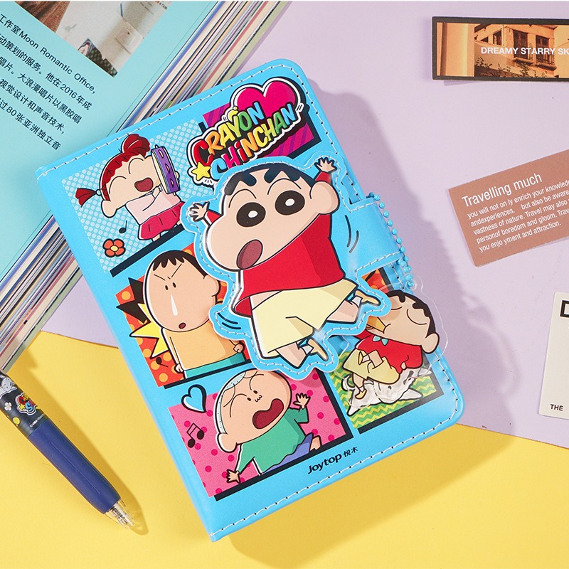 蠟筆小新-异形磁扣本A6（藍色）