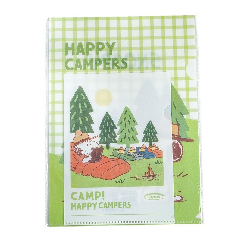 【Joytop悦木】史努比 野营日记-收纳袋组合装 史努比单片夹a4办公文件用品 送禮-細節圖5