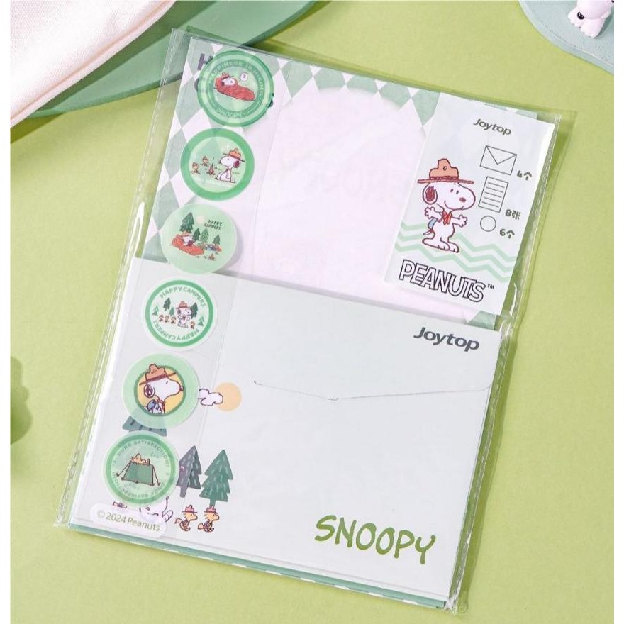 【Joytop悦木】史努比 野营日记-信封信纸套装 动漫卡通小众礼物 送禮-細節圖2