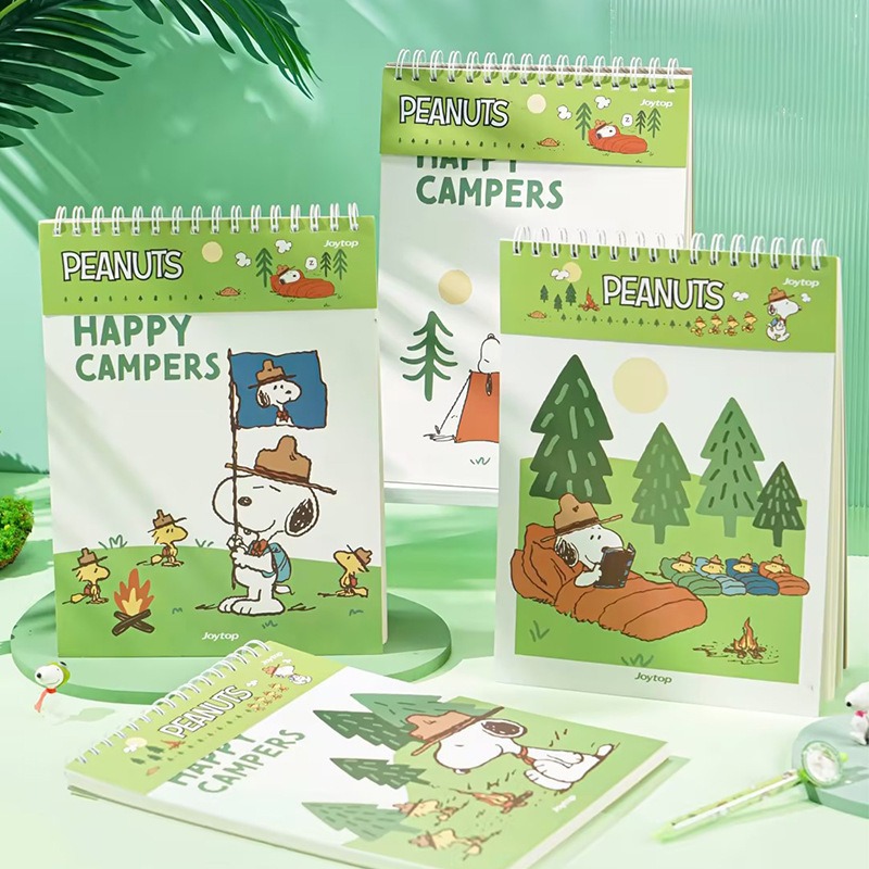 【Joytop悦木】史努比 野营日记-素描本A4 上翻页画纸 速写画画本 送禮-規格圖5