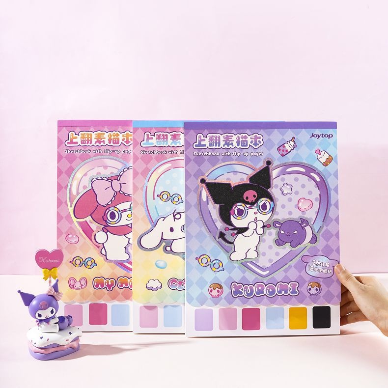 【Joytop悦木】三麗鷗 棉花软糖-上翻素描本 卡通学生美术绘画本 送禮-細節圖5