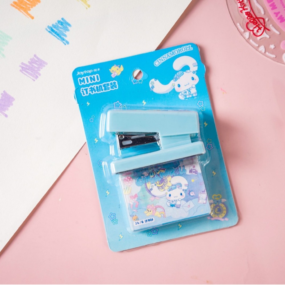 【Joytop悦木】三麗鷗 JK学院-MINI订书机套装 干净 创意 卡通 学生文具 送禮-規格圖5