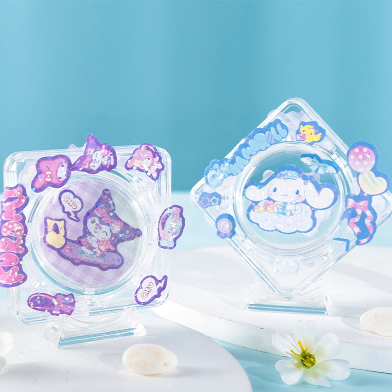 【Joytop悦木】三麗鷗 JK学院-DIY贴纸旋转咕卡盒 儿童文具 学生贴纸 创意 送禮-細節圖2