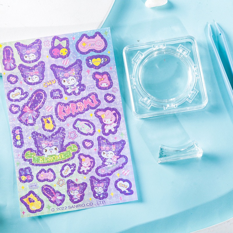 【Joytop悦木】三麗鷗 JK学院-DIY贴纸旋转咕卡盒 儿童文具 学生贴纸 创意 送禮-細節圖3