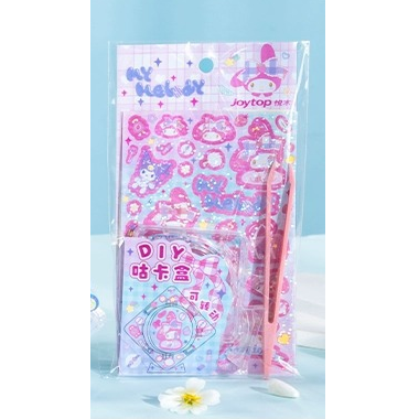 【Joytop悦木】三麗鷗 JK学院-DIY贴纸旋转咕卡盒 儿童文具 学生贴纸 创意 送禮-規格圖5