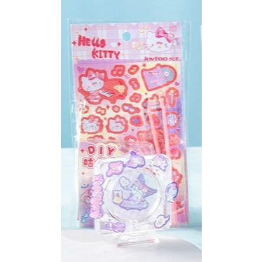 【Joytop悦木】三麗鷗 JK学院-DIY贴纸旋转咕卡盒 儿童文具 学生贴纸 创意 送禮-規格圖5