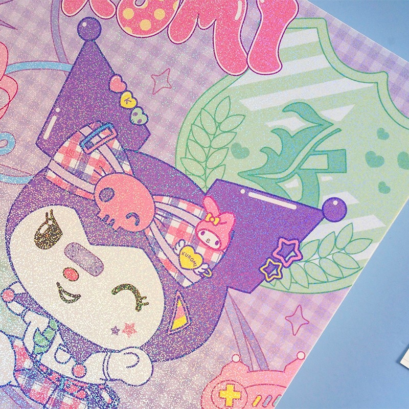 【Joytop悦木】三麗鷗-联名酷洛米方形手帐本 可爱带贴纸网格本 方格方方本 送禮-細節圖3