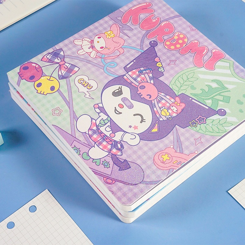 【Joytop悦木】三麗鷗-联名酷洛米方形手帐本 可爱带贴纸网格本 方格方方本 送禮-細節圖5