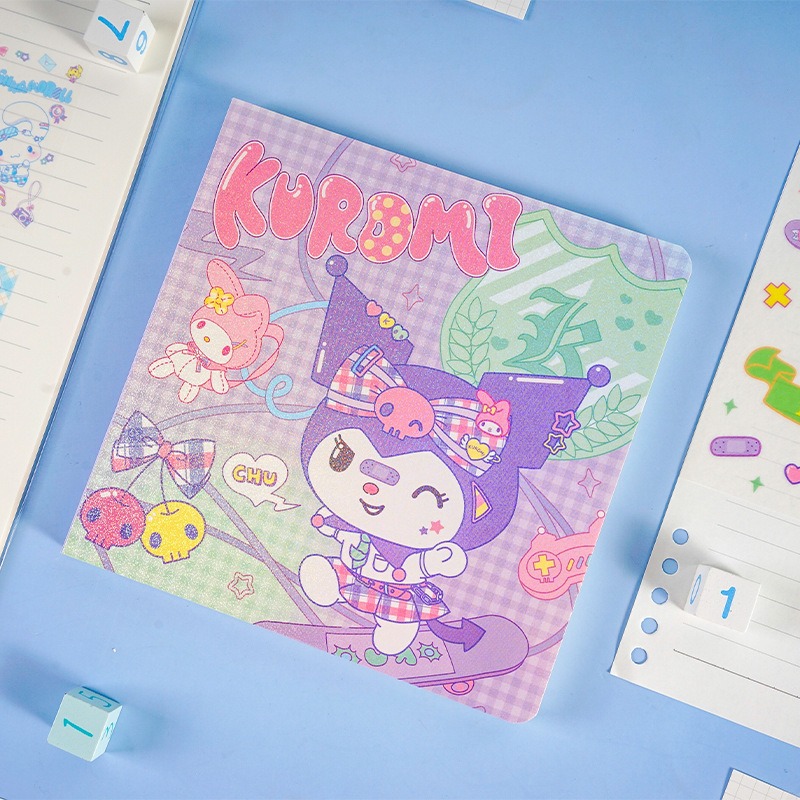 【Joytop悦木】三麗鷗-联名酷洛米方形手帐本 可爱带贴纸网格本 方格方方本 送禮-規格圖5
