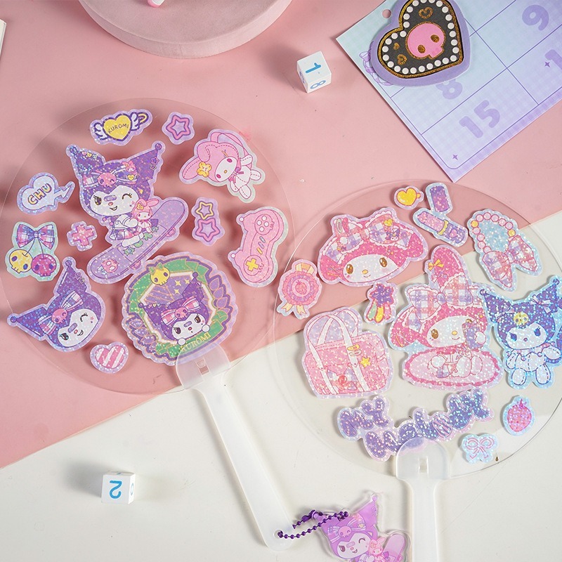 【Joytop悦木】三麗鷗 JK学院-咕卡透扇贴纸 可爱 迷你 创意贴纸 卡通 送禮-細節圖3