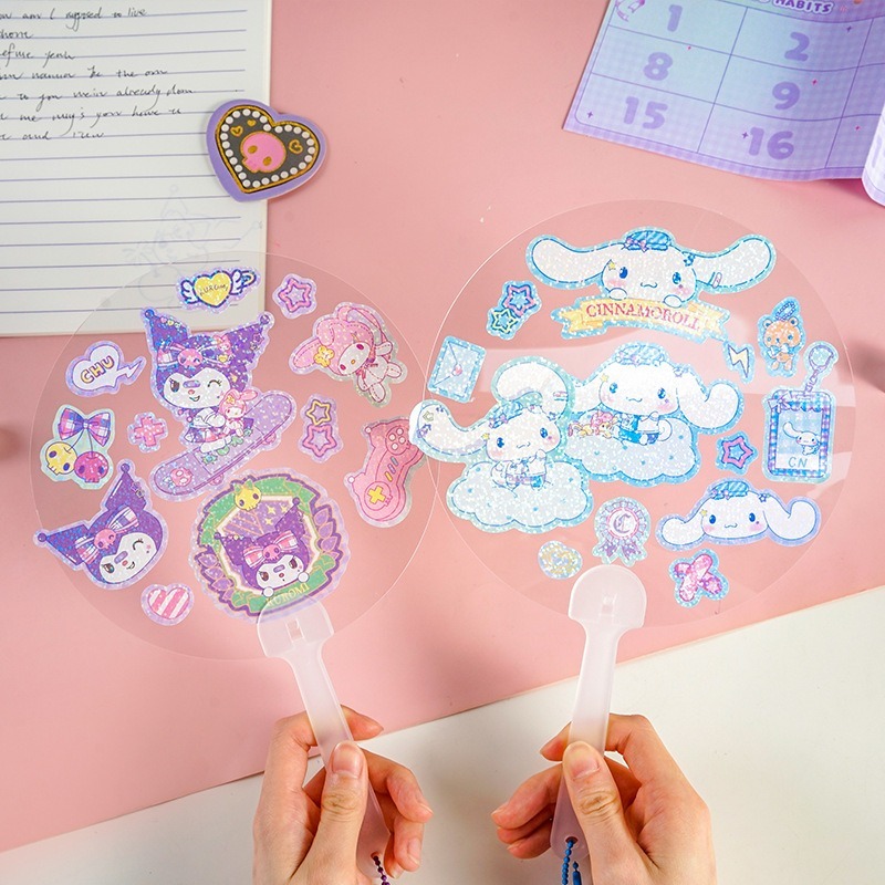 【Joytop悦木】三麗鷗 JK学院-咕卡透扇贴纸 可爱 迷你 创意贴纸 卡通 送禮-細節圖4