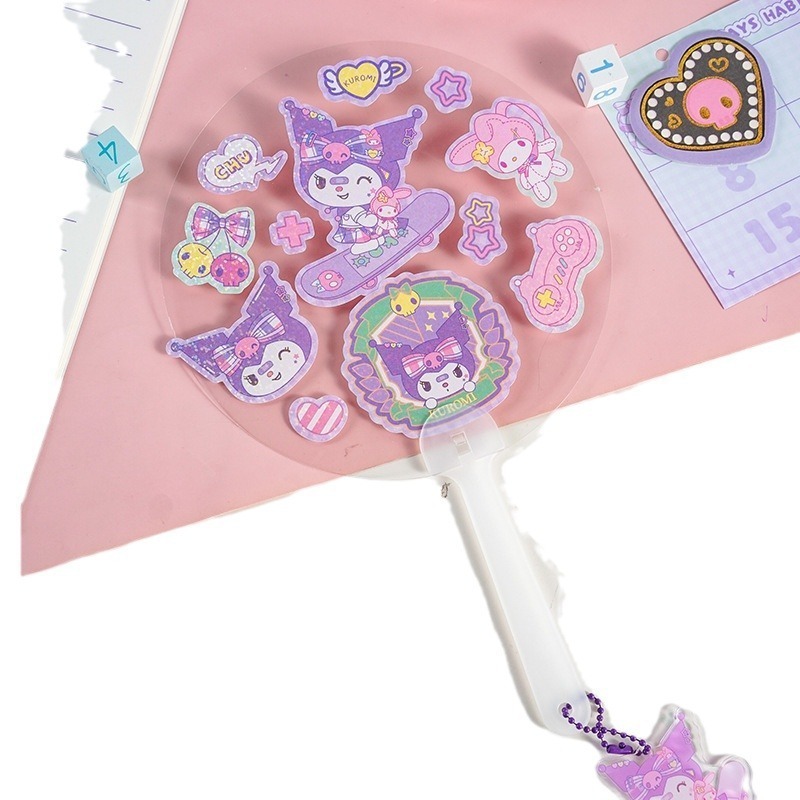【Joytop悦木】三麗鷗 JK学院-咕卡透扇贴纸 可爱 迷你 创意贴纸 卡通 送禮-細節圖5