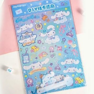【Joytop悦木】三麗鷗 JK学院-咕卡透扇贴纸 可爱 迷你 创意贴纸 卡通 送禮-規格圖5