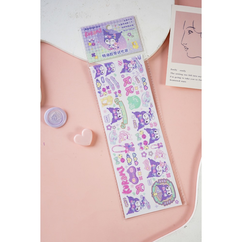 【Joytop悦木】 三麗鷗 JK学院-特油胶带套装 卡通貼紙（和纸材质）长条 可爱 送禮-規格圖5